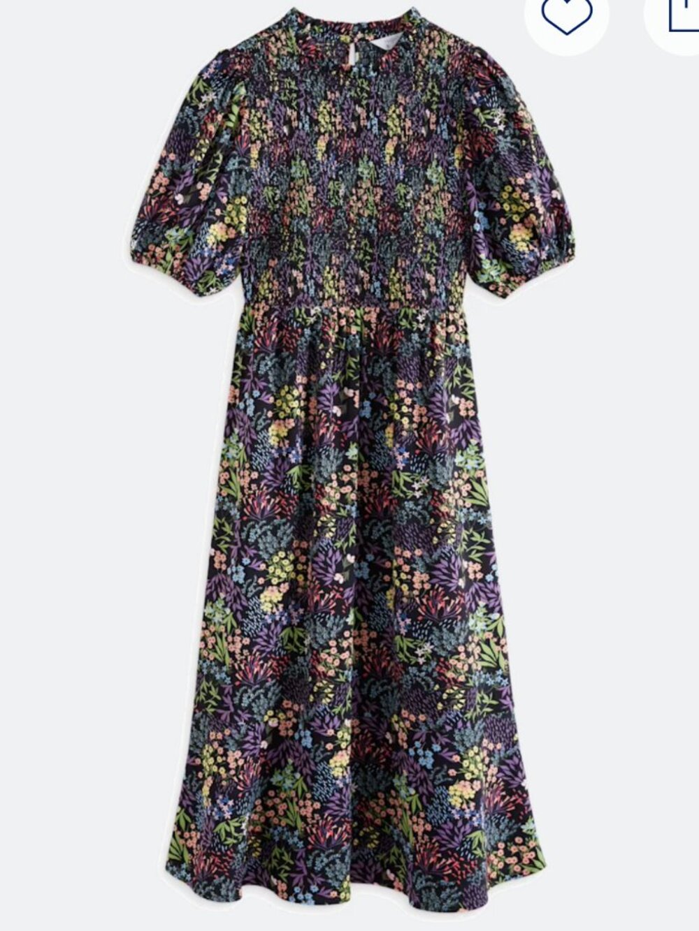 Market & Spruce floral smocked dress sz PS